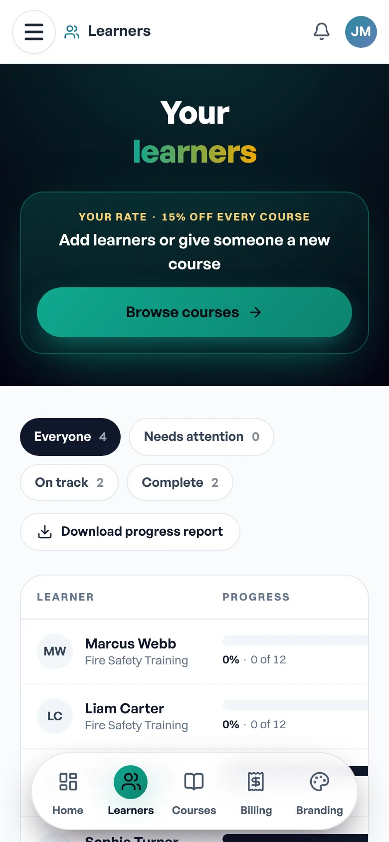 Learners on a phone