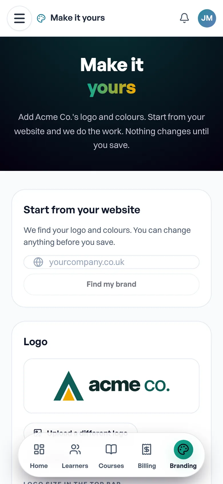 Your branding on a phone